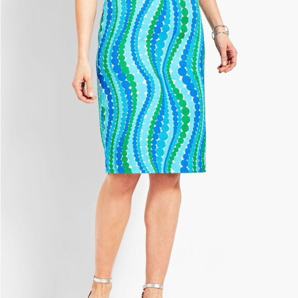 Talbots wavy dots pencil skirt